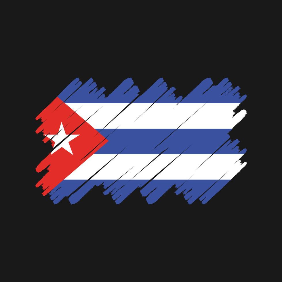 cepillo de la bandera de cuba. bandera nacional vector