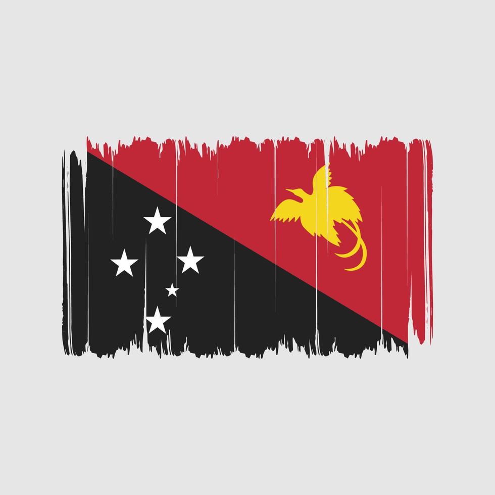 Papua New Guinea Flag Brush Strokes. National Flag vector