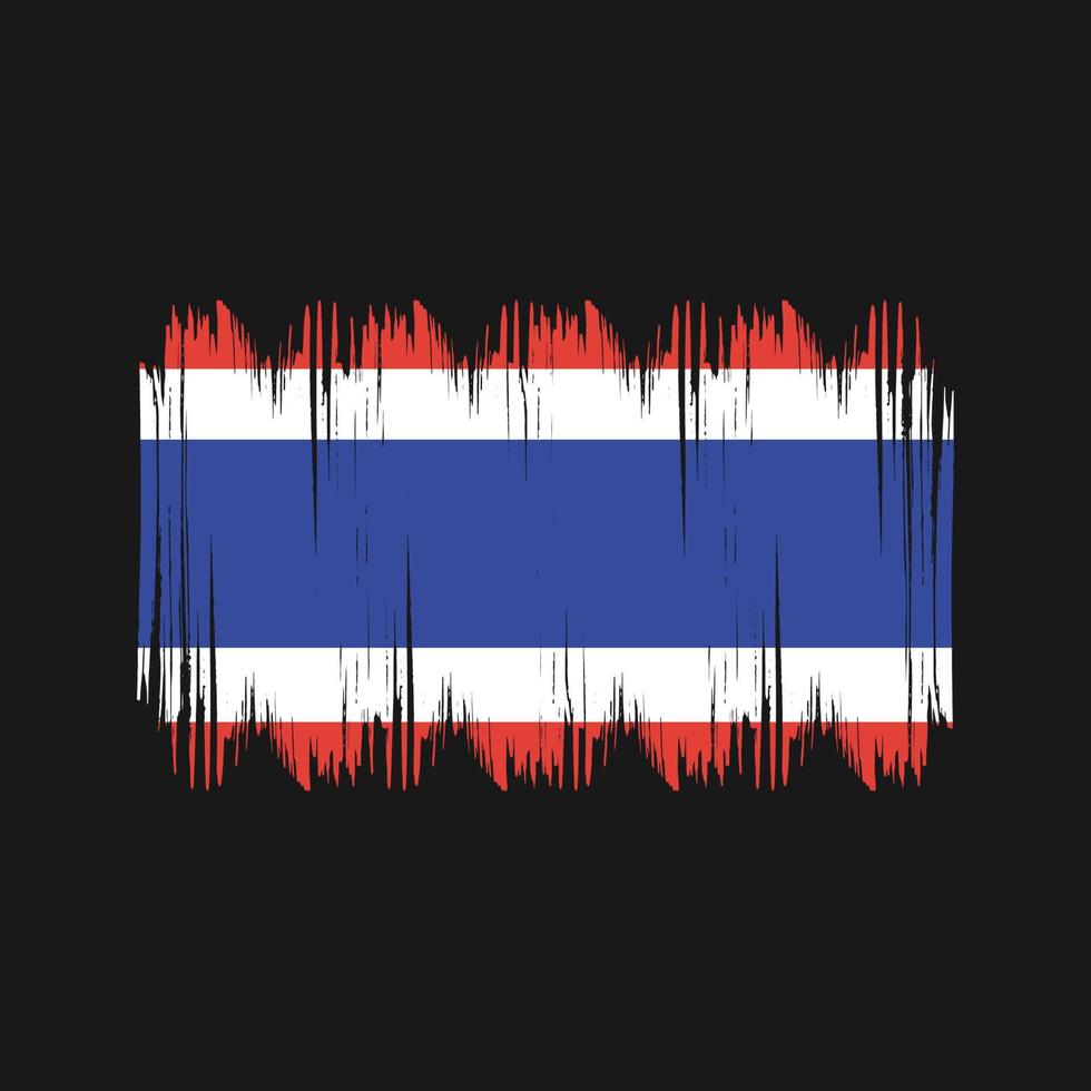 trazos de arbusto de bandera de tailandia. bandera nacional vector