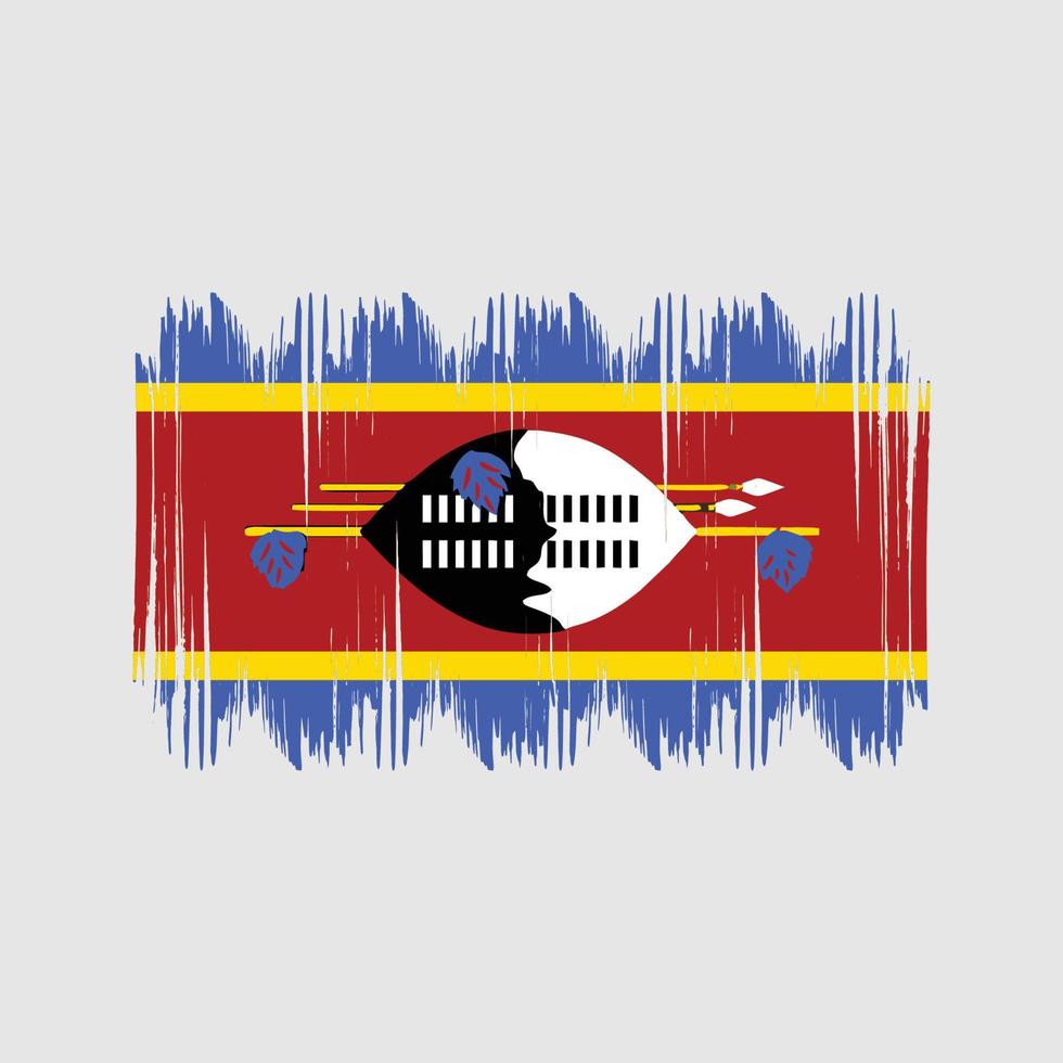 Swaziland Flag Bush Strokes. National Flag vector