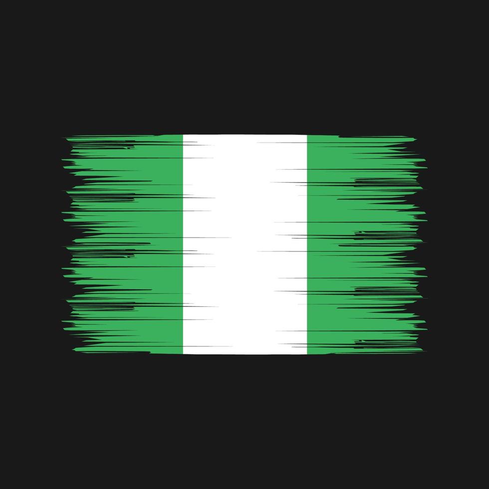 pincel de bandera de nigeria. bandera nacional vector