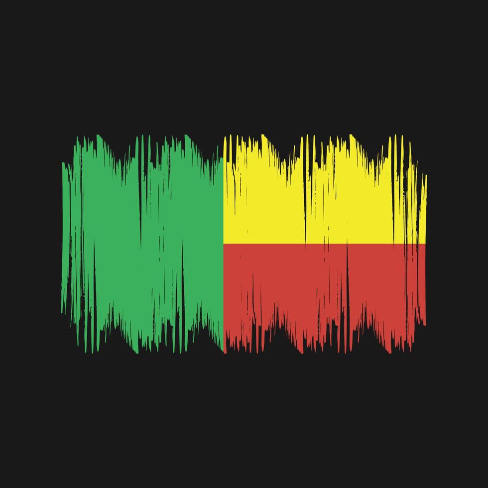 Benin Flag Bush Strokes. National Flag vector
