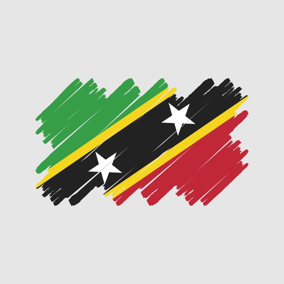 Saint Kitts and Nevis Flag Brush. National Flag vector