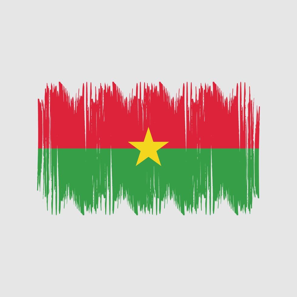 Burkina Faso Flag Bush Strokes. National Flag vector