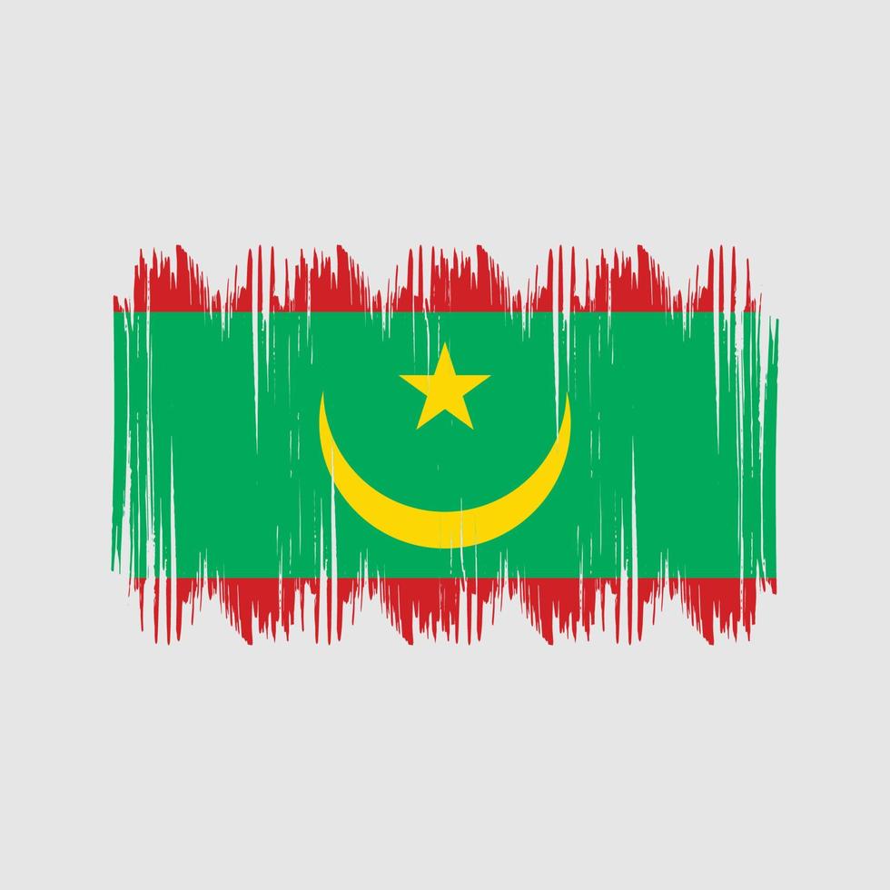 trazos de arbusto de bandera de mauritania. bandera nacional vector
