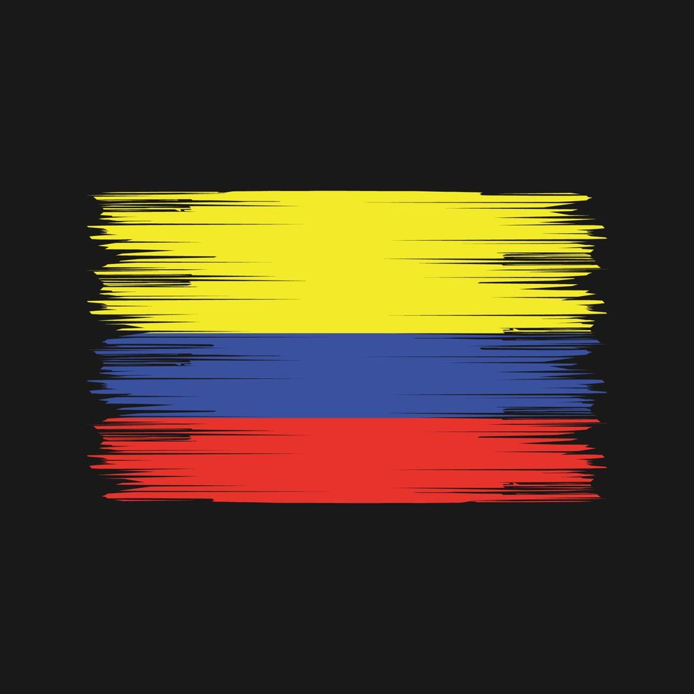 Colombia Flag Brush. National Flag vector