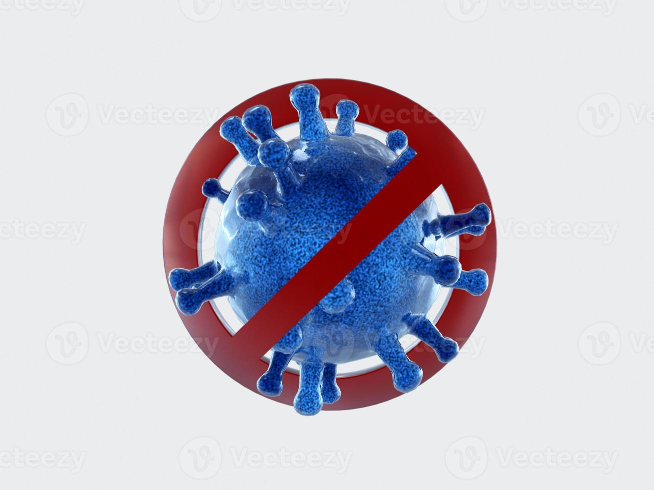 Stop Corona Virus Mockup 3D Rendering Design photo