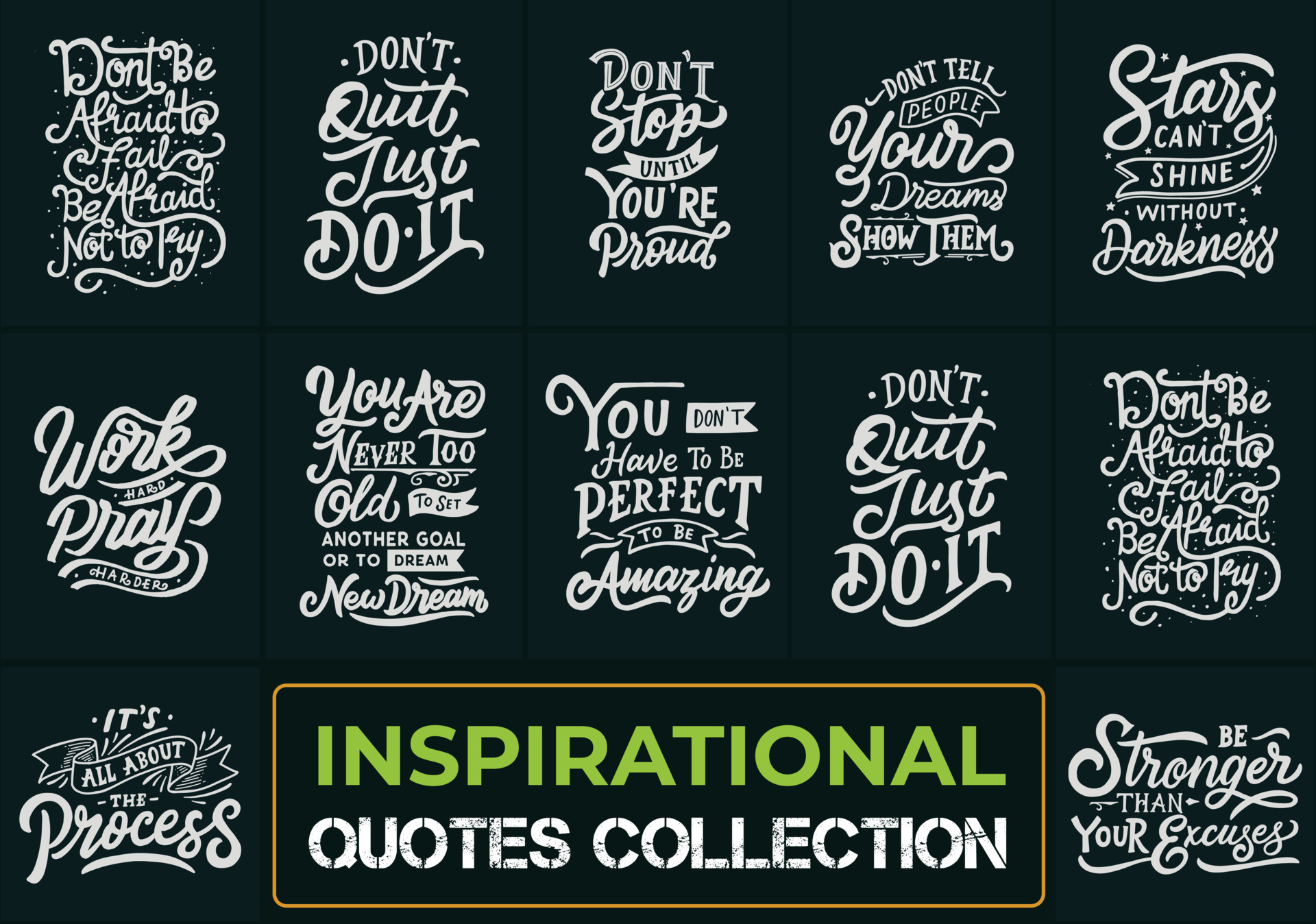 Premium Vector  Positive motivational quotes lettering tshirt design  inspirational quotes lettering design
