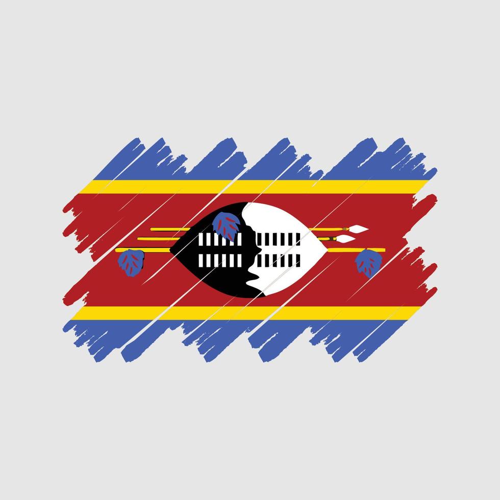 Swaziland Flag Brush. National Flag vector