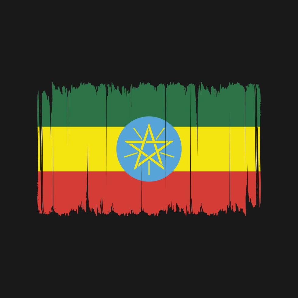 Ethiopia Flag Brush Strokes. National Flag vector