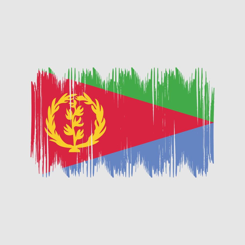 Eritrea Flag Bush Strokes. National Flag vector