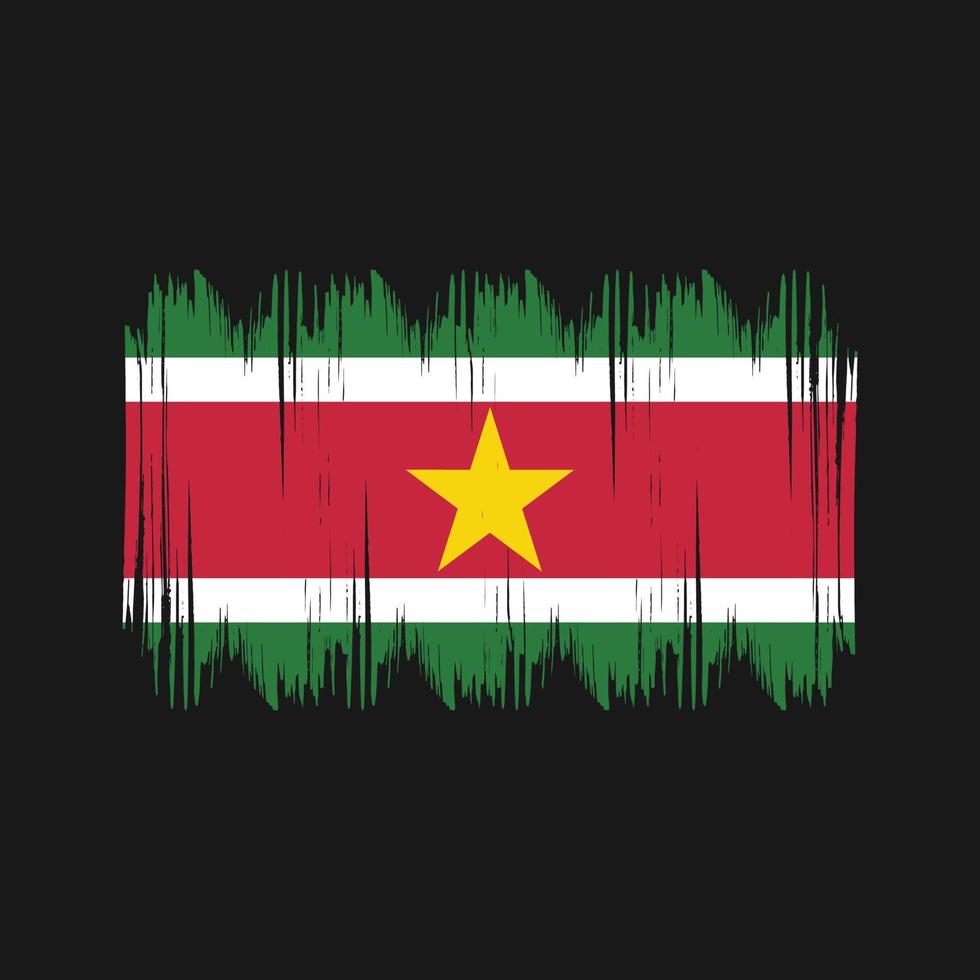 Suriname Flag Bush Strokes. National Flag vector