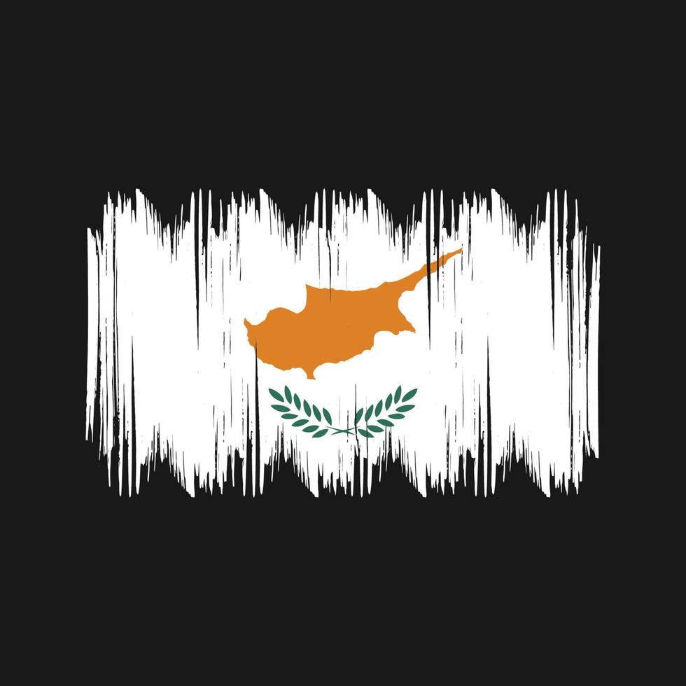 Cyprus Flag Bush Strokes. National Flag vector