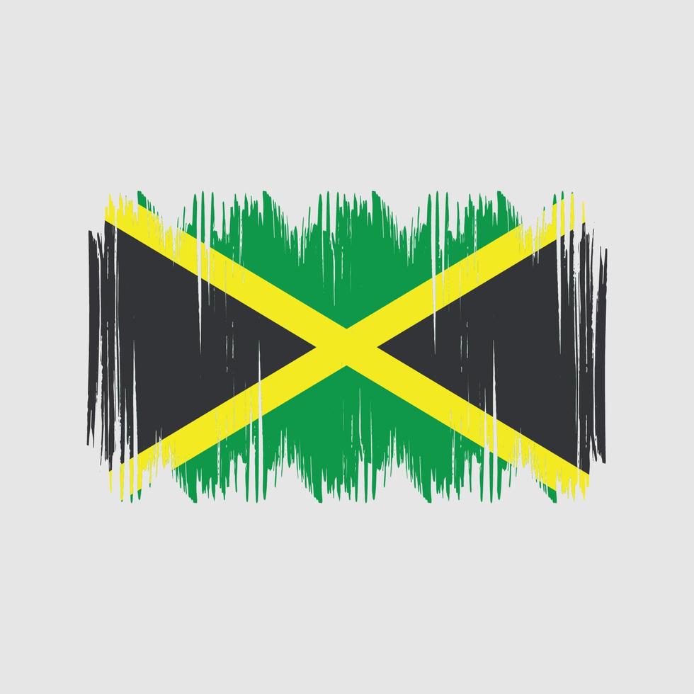 Jamaica Flag Bush Strokes. National Flag vector