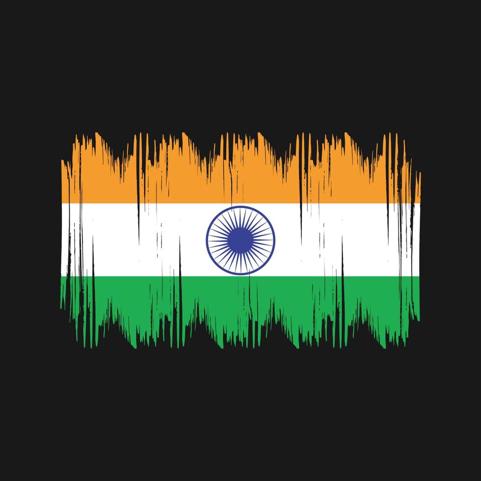trazos de arbusto de bandera india. bandera nacional vector