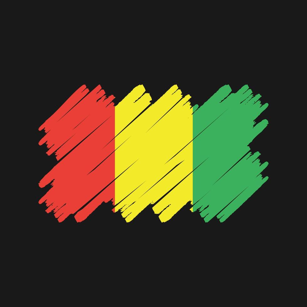 Guinea Flag Brush. National Flag vector