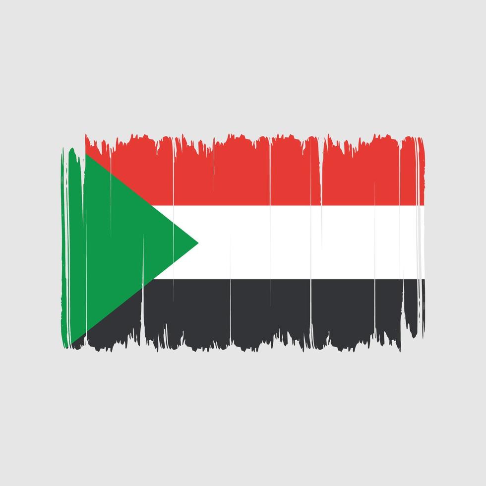 Sudan Flag Brush Strokes. National Flag vector