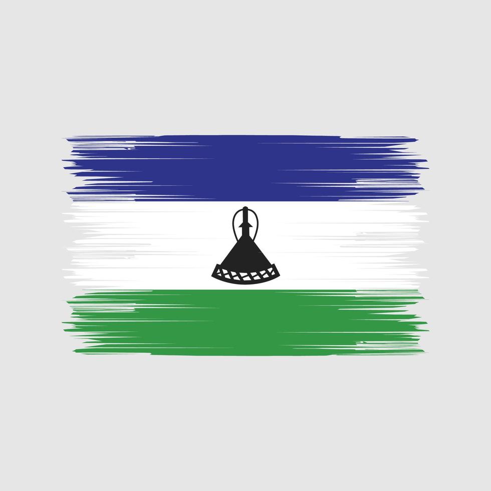 Lesotho Flag Brush. National Flag vector