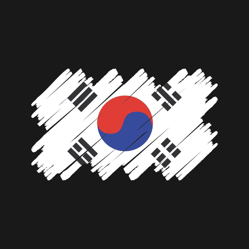 South Korea Flag Brush. National Flag vector