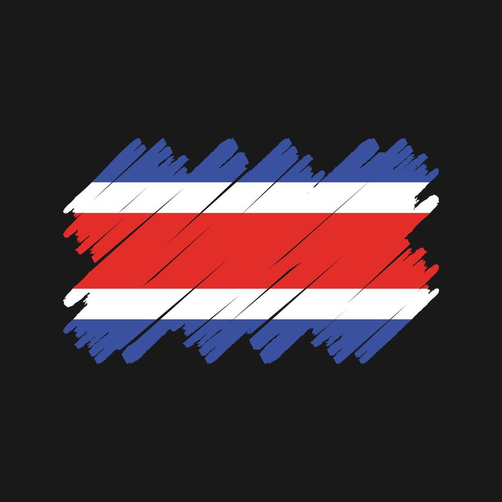 pincel de bandera de costa rica. bandera nacional vector