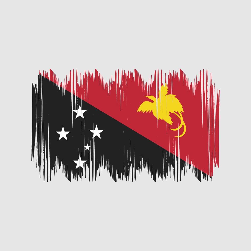 Papua New Guinea Flag Bush Strokes. National Flag vector