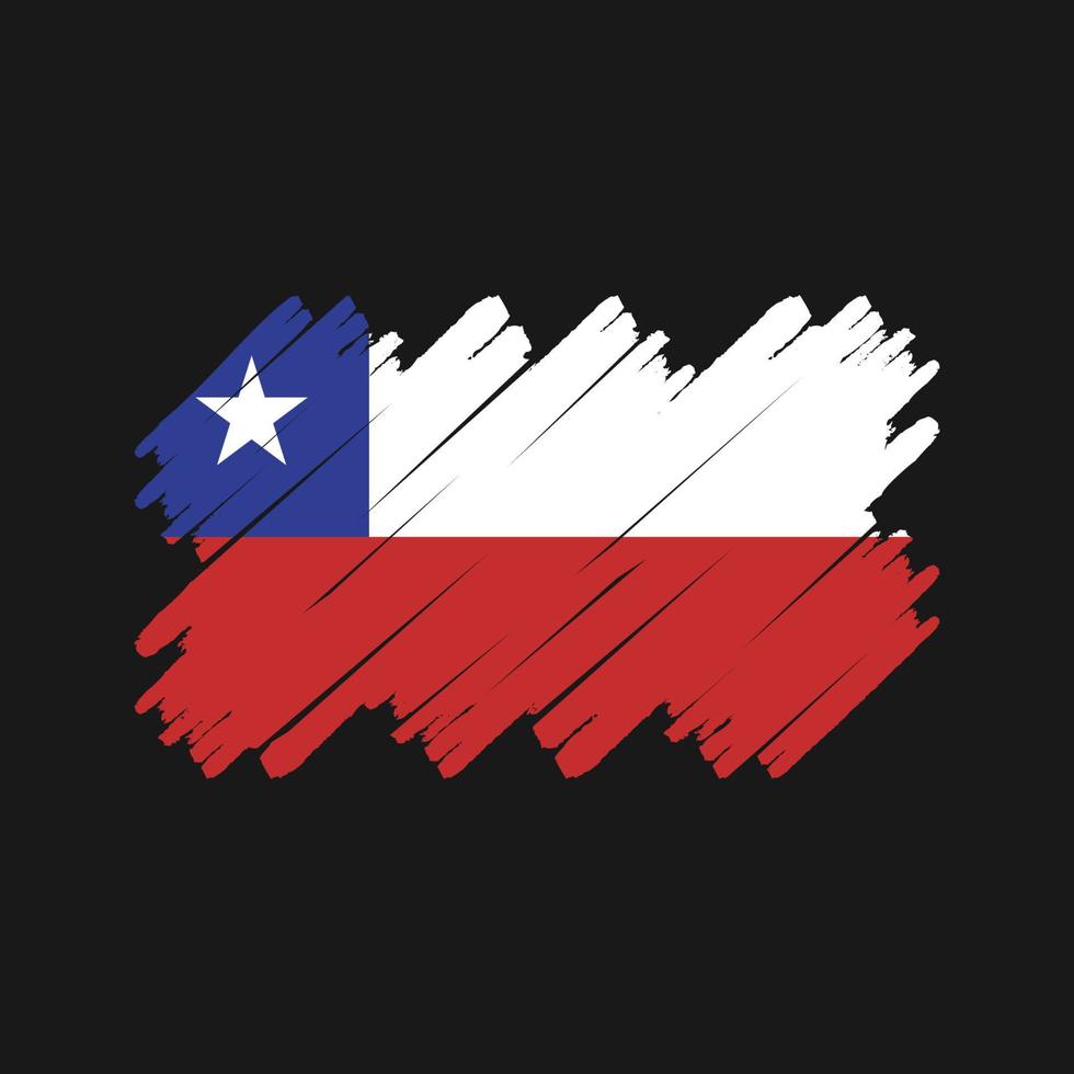 Chile Flag Brush. National Flag vector