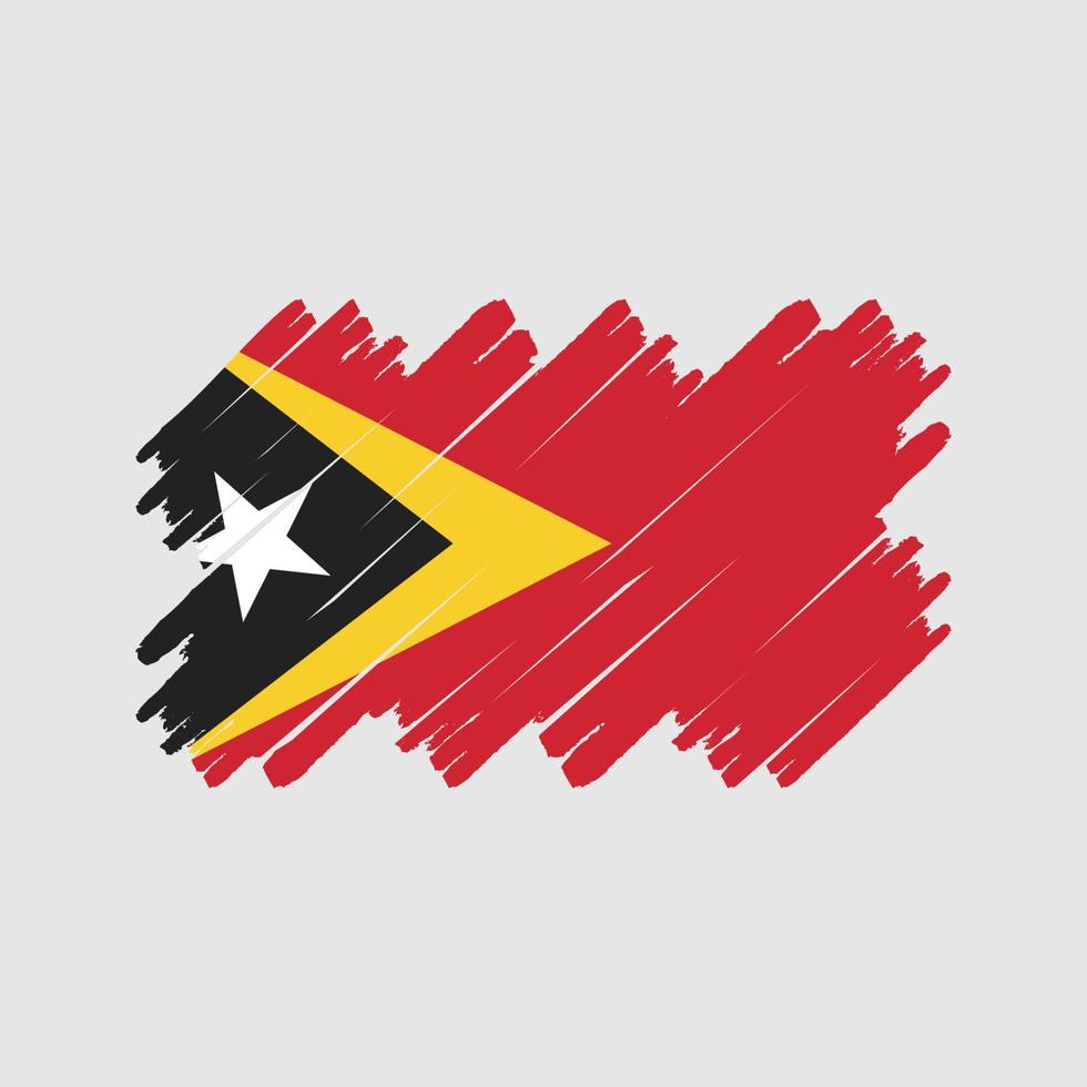 pincel de bandera de timor oriental. bandera nacional vector