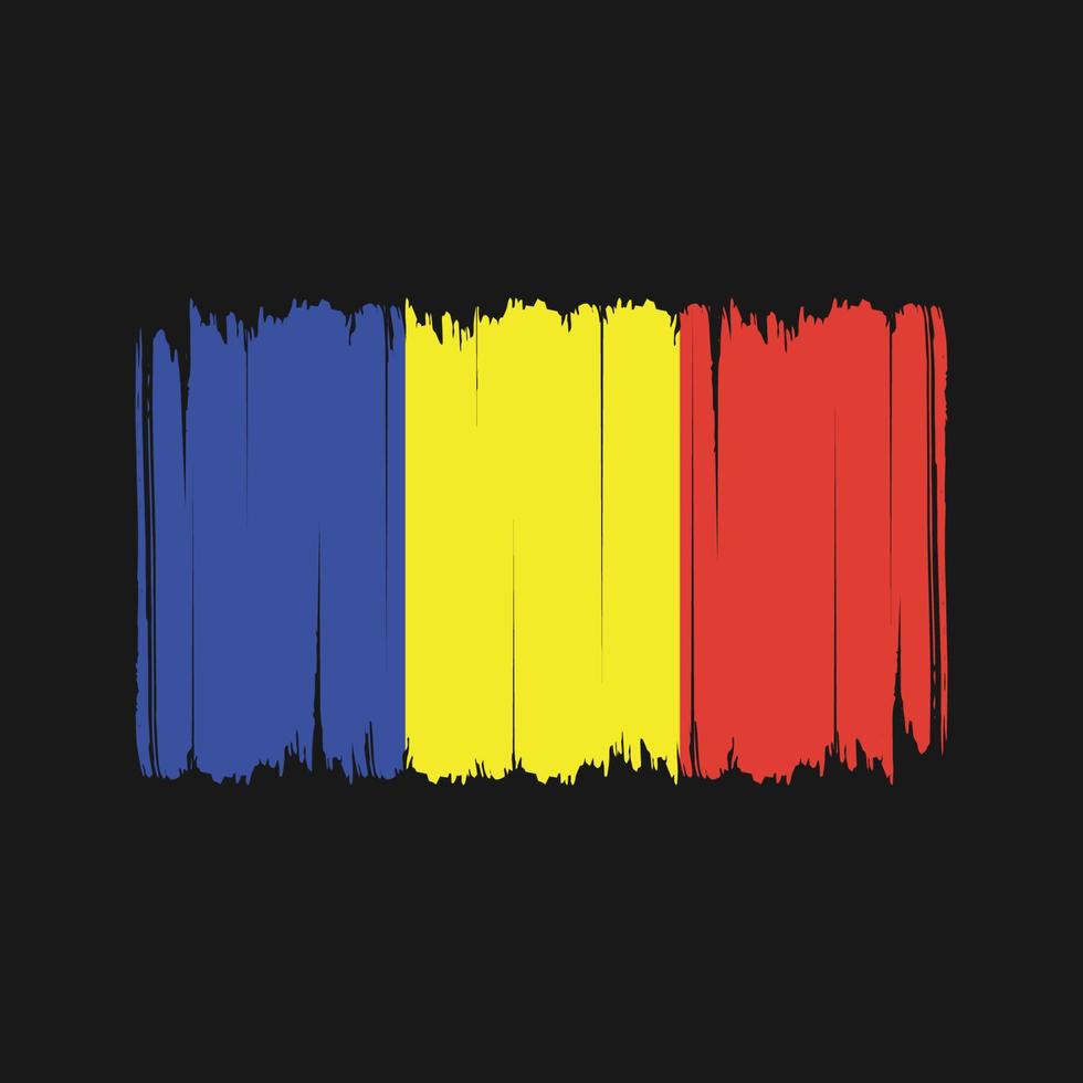 trazos de pincel de bandera de rumania. bandera nacional vector