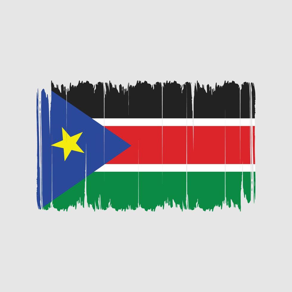 South Sudan Flag Brush Strokes. National Flag vector