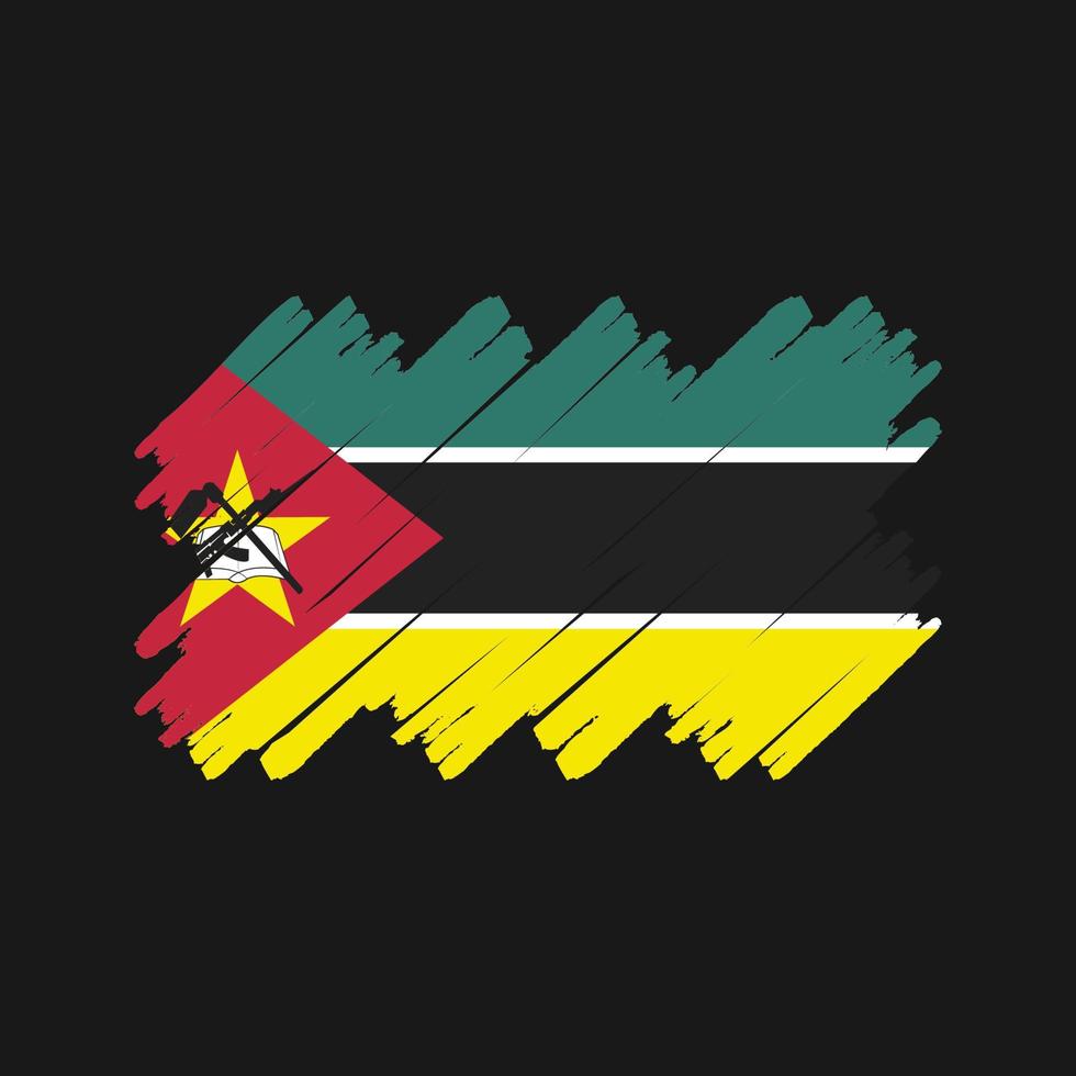 pincel de bandera de mozambique. bandera nacional vector