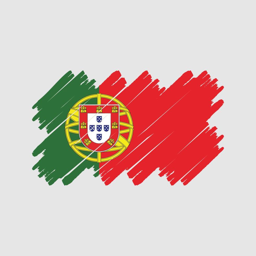 pincel de bandera portuguesa. bandera nacional vector