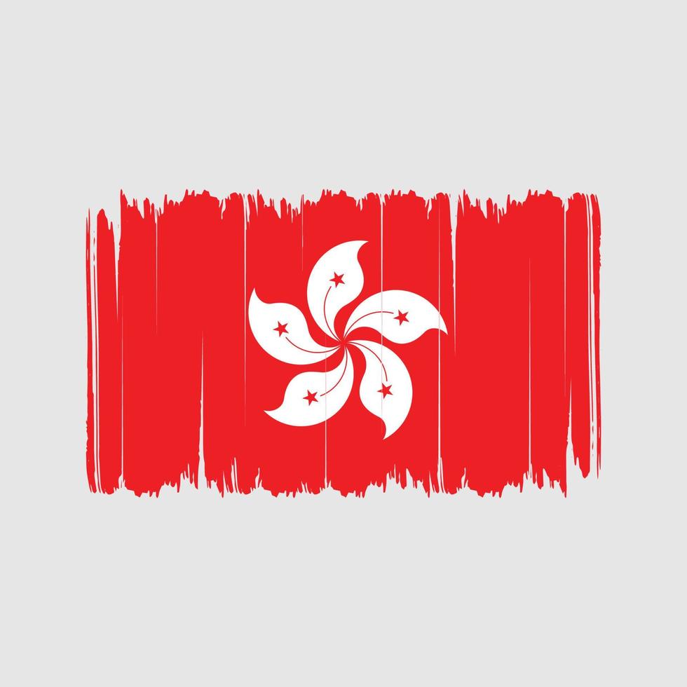 trazos de pincel de bandera de hong kong. bandera nacional vector