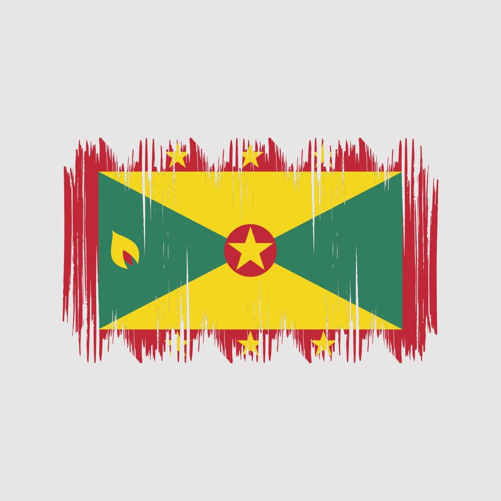 Grenada Flag Bush Strokes. National Flag vector