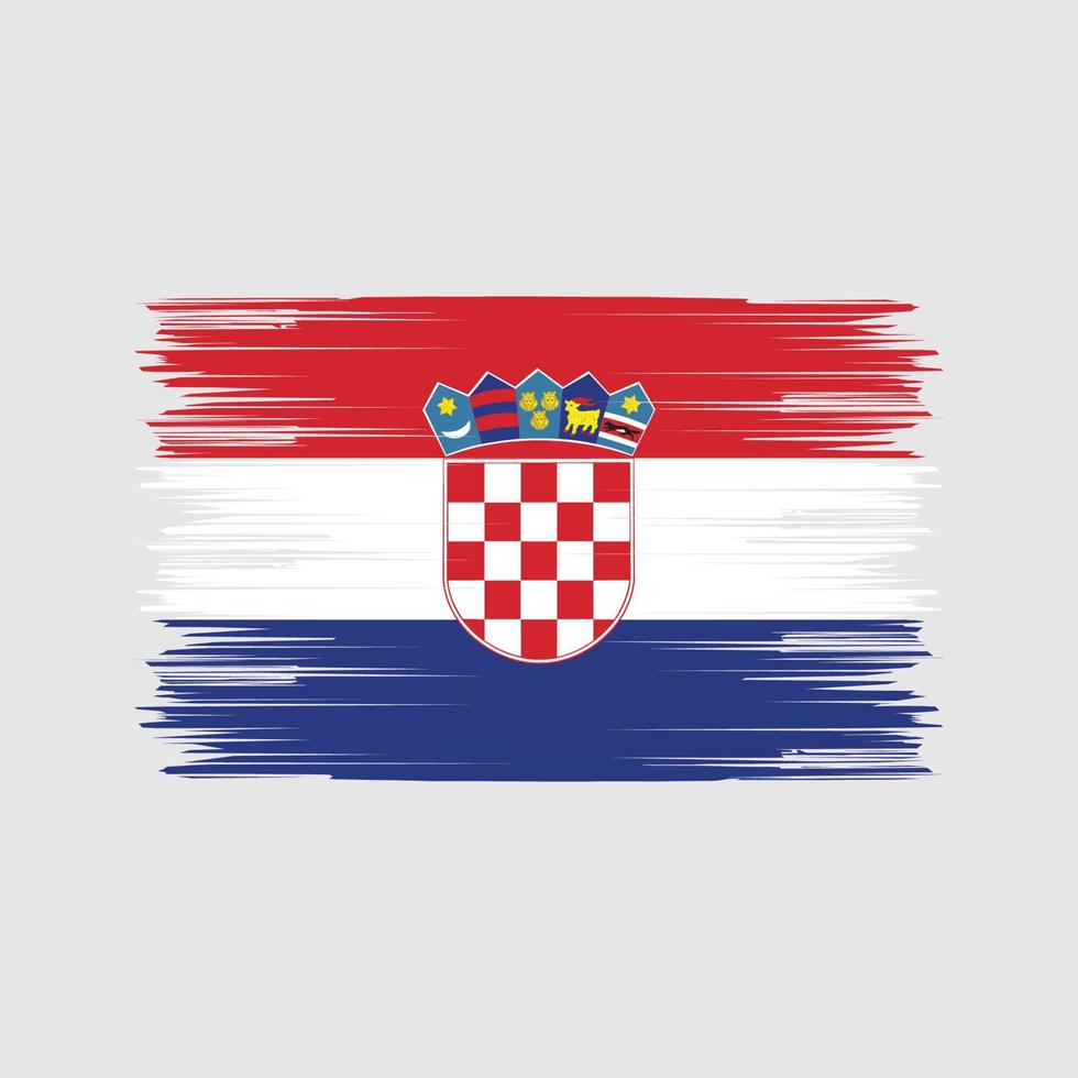 pincel de bandera de croacia. bandera nacional vector