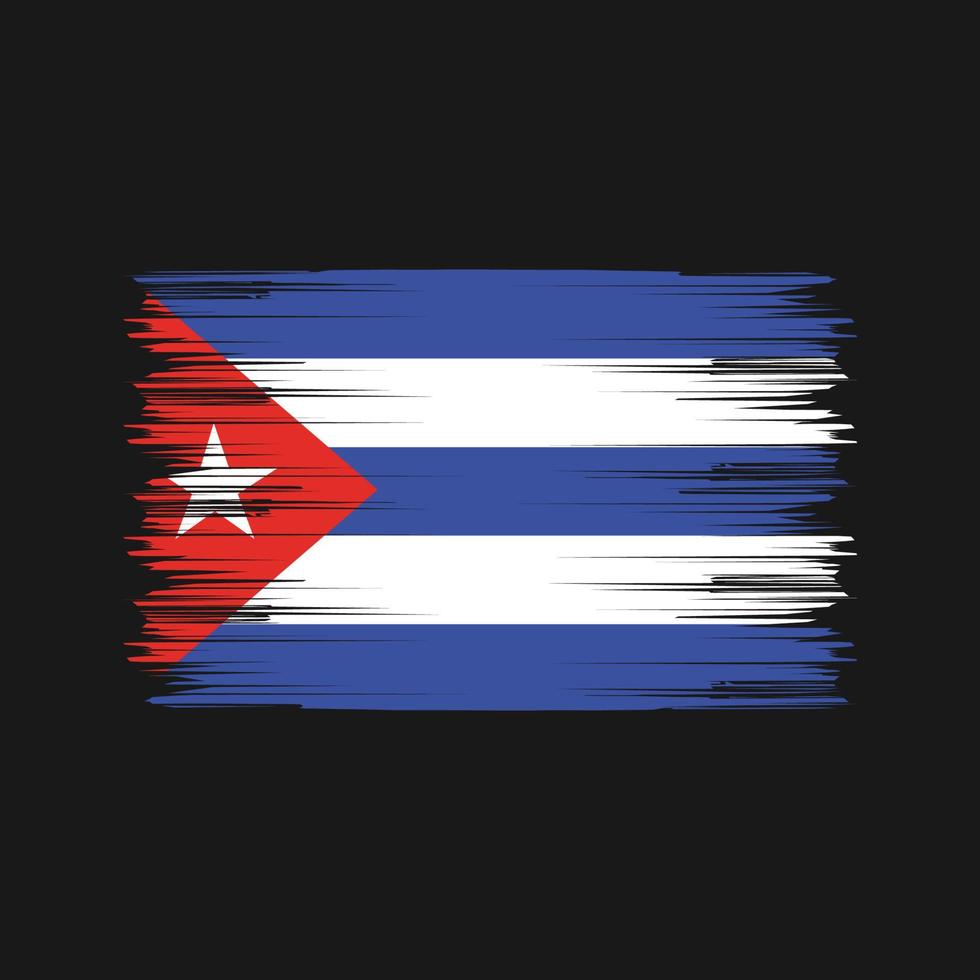 cepillo de la bandera de cuba. bandera nacional vector