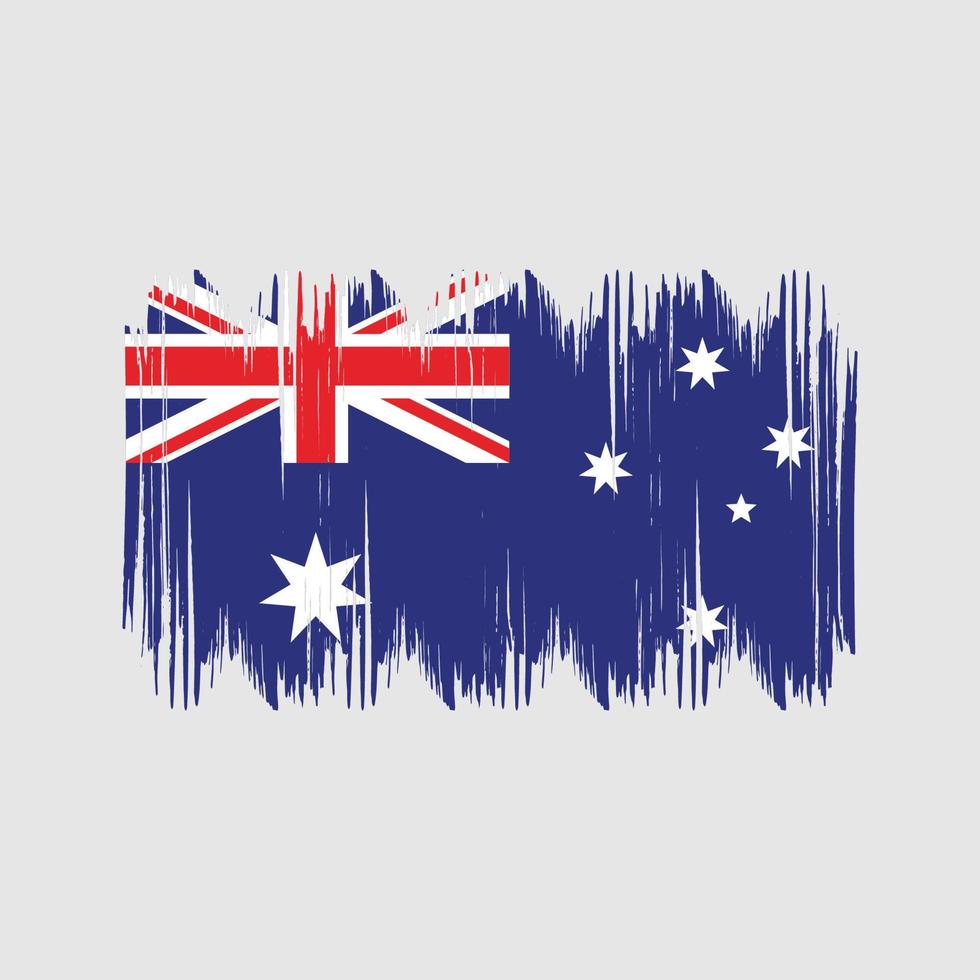 trazos de arbusto de la bandera de australia. bandera nacional vector