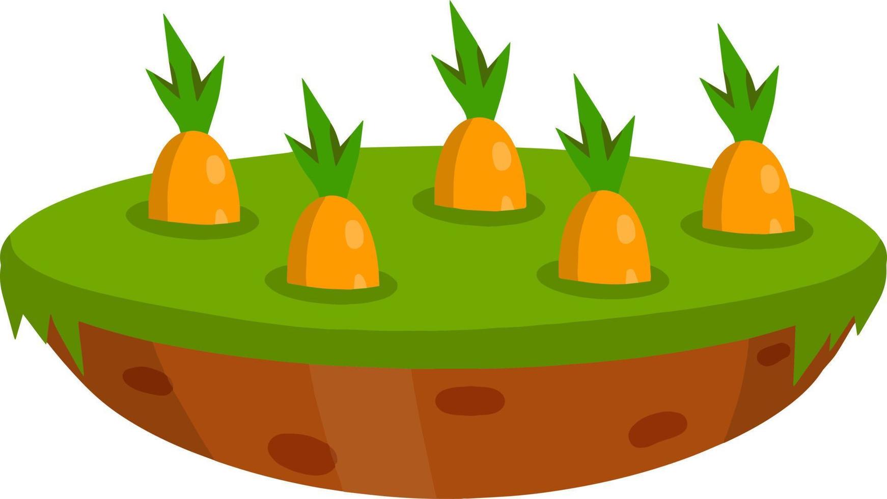Brown ground. Natural food. Cartoon flat illustration. Growing vegetables on platform vector