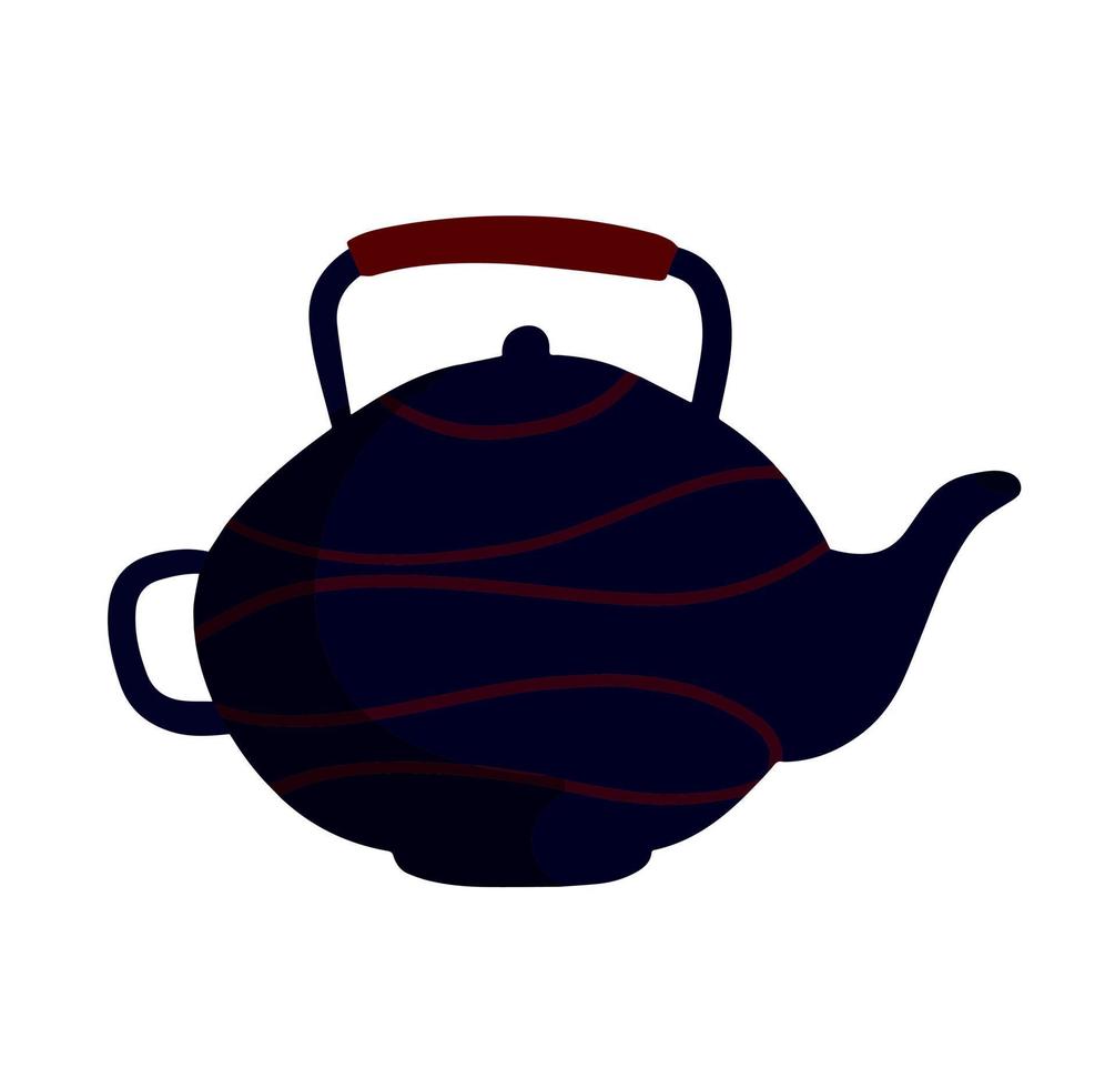 Tea set. Kitchen utensils. Teapot. Doodle illustration isolated on white background vector