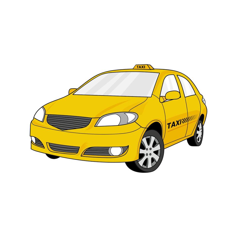Taxi. Yellow car. Vector image. 7006931 Vector Art at Vecteezy