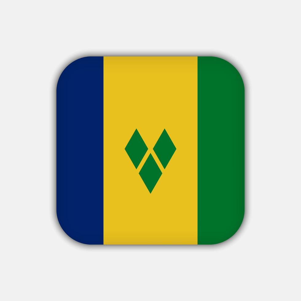 Saint Vincent and the Grenadines flag, official colors. Vector illustration.