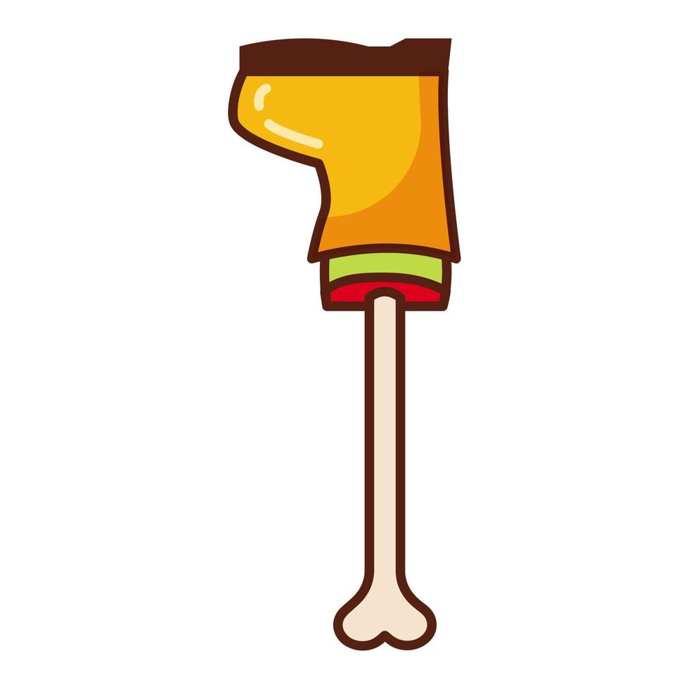 Halloween Lollipop. Lollipop as part of a leg on a stick in the shape of a bone. vector