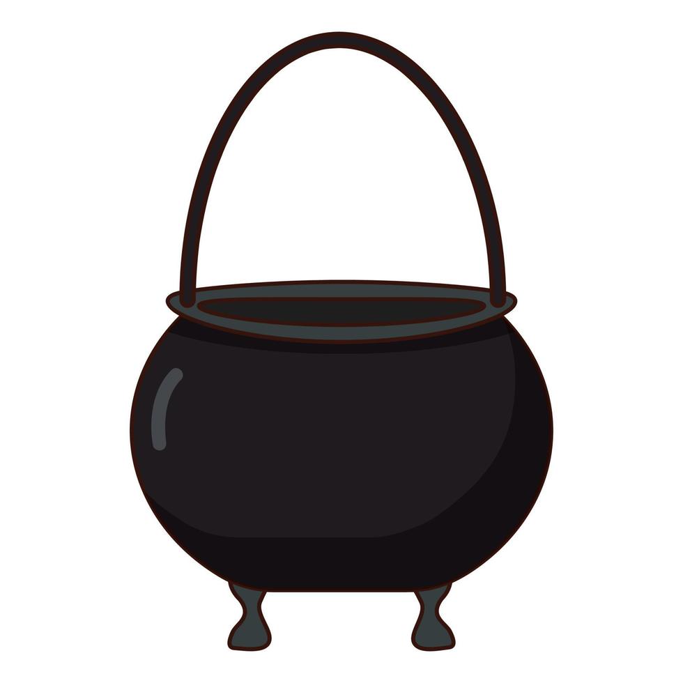 Cauldron shaped candy container for Halloween. Witch Cauldron. vector