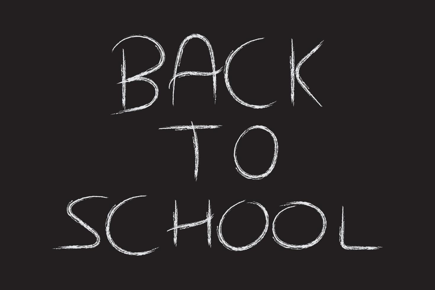 Poster, flyer on black board indicating back to school with white chalk vector