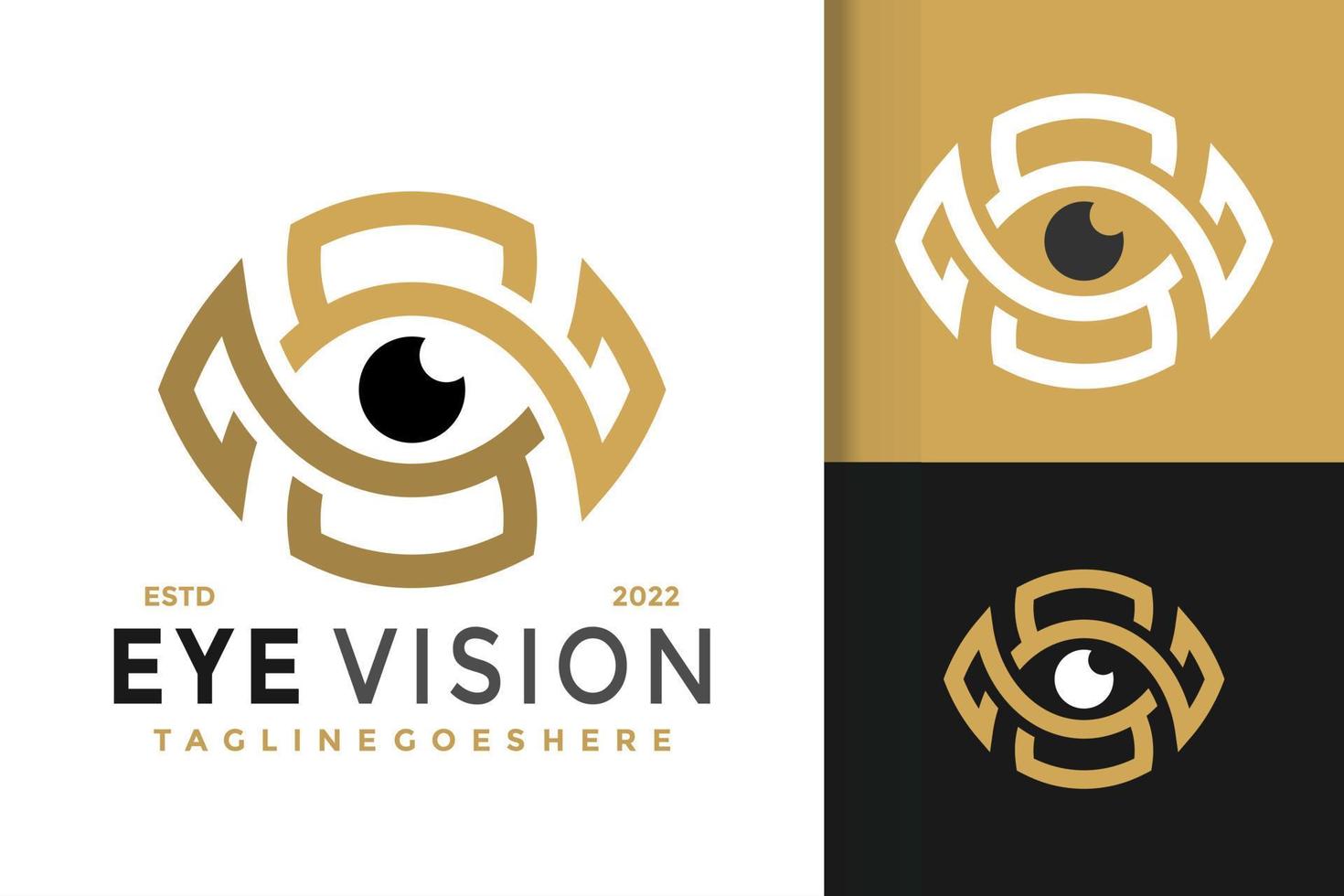 diseño abstracto del logotipo de visión ocular, vector de logotipos de identidad de marca, logotipo moderno, plantilla de ilustración vectorial de diseños de logotipos