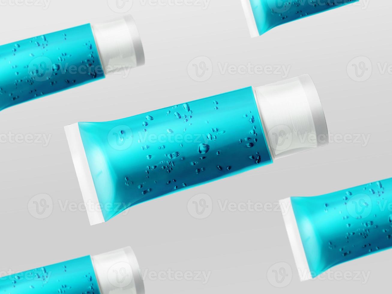 Alcohol Tube Gel Corona Virus Mockup 3D Rendering Design photo