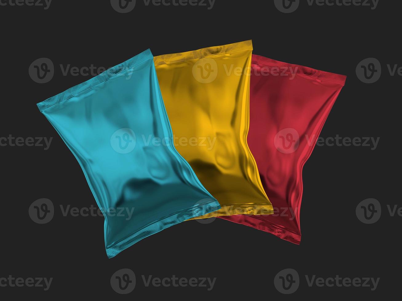 Chip Bag 3D Rendering Design photo