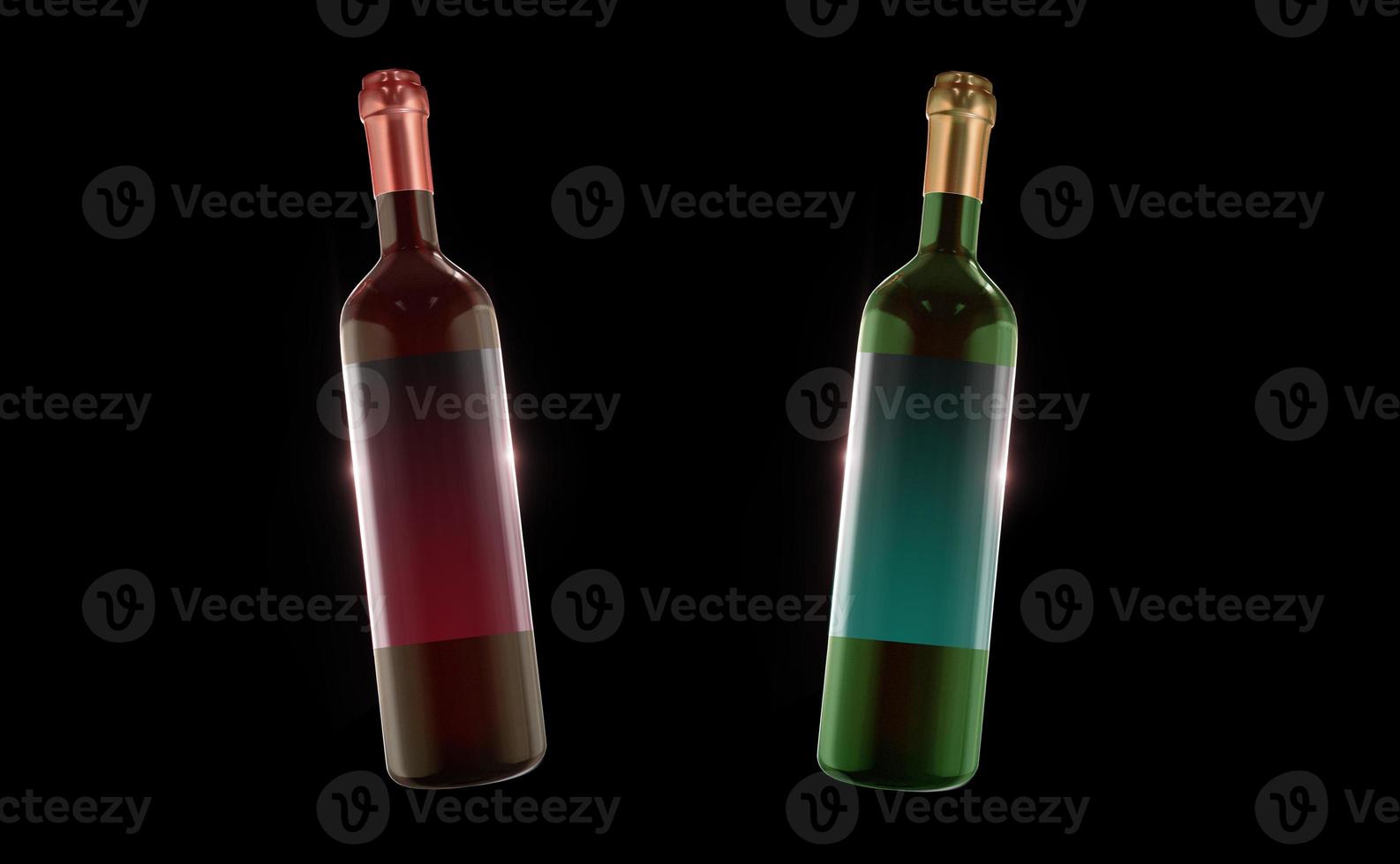 Bottle Wine  3D Rendering  Mockup Desing photo