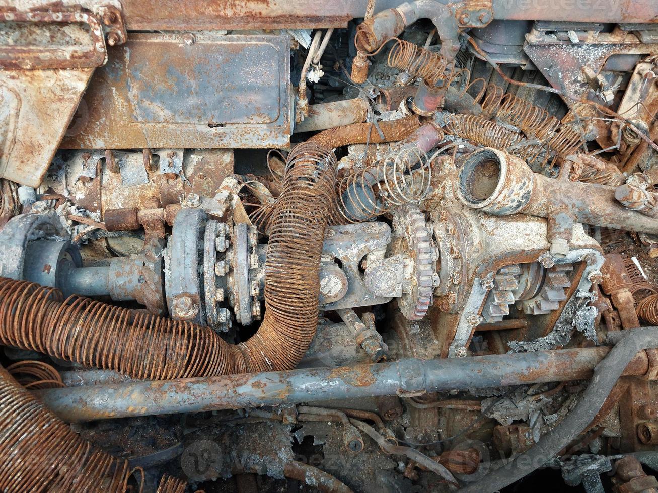Heavy military equipment destroyed in battle photo