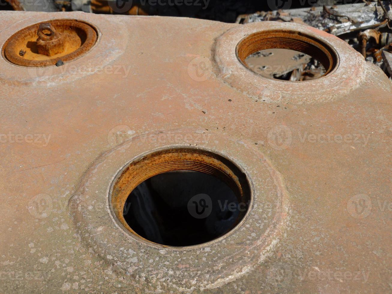 Heavy military equipment destroyed in battle photo