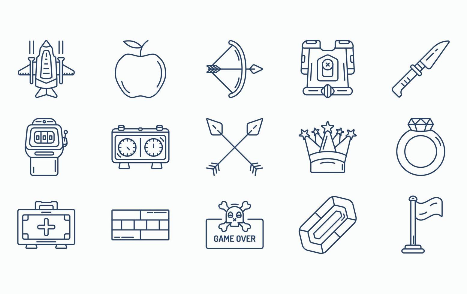 Video Game Elements icon set vector